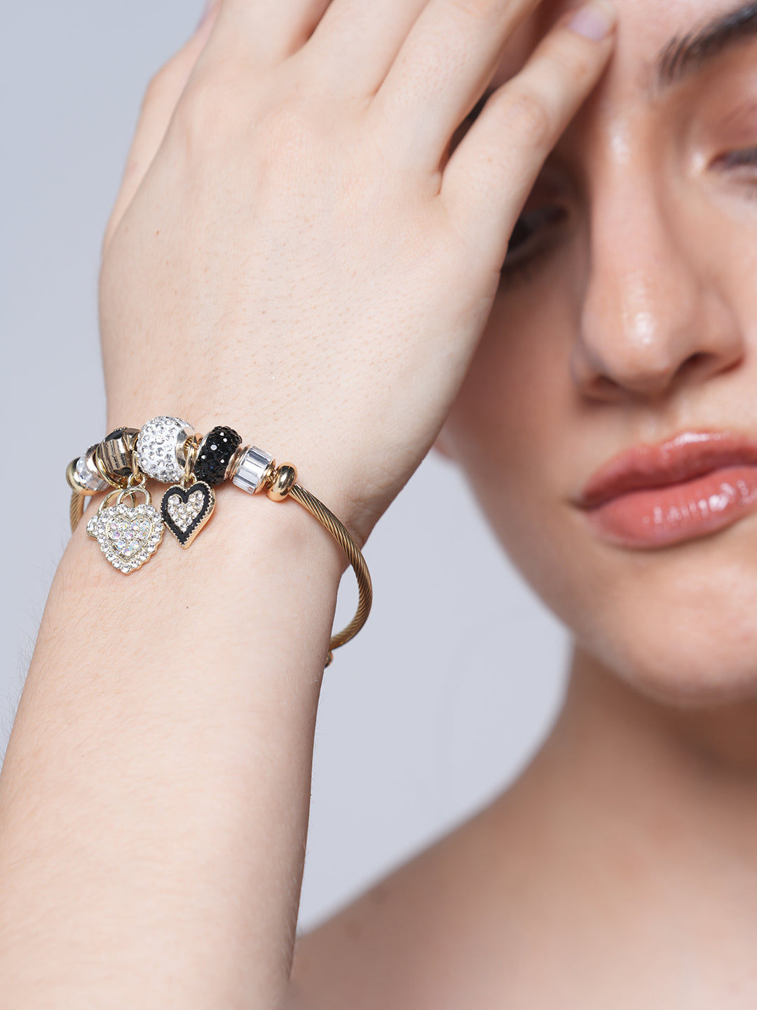 Black CZ Charms Bracelet