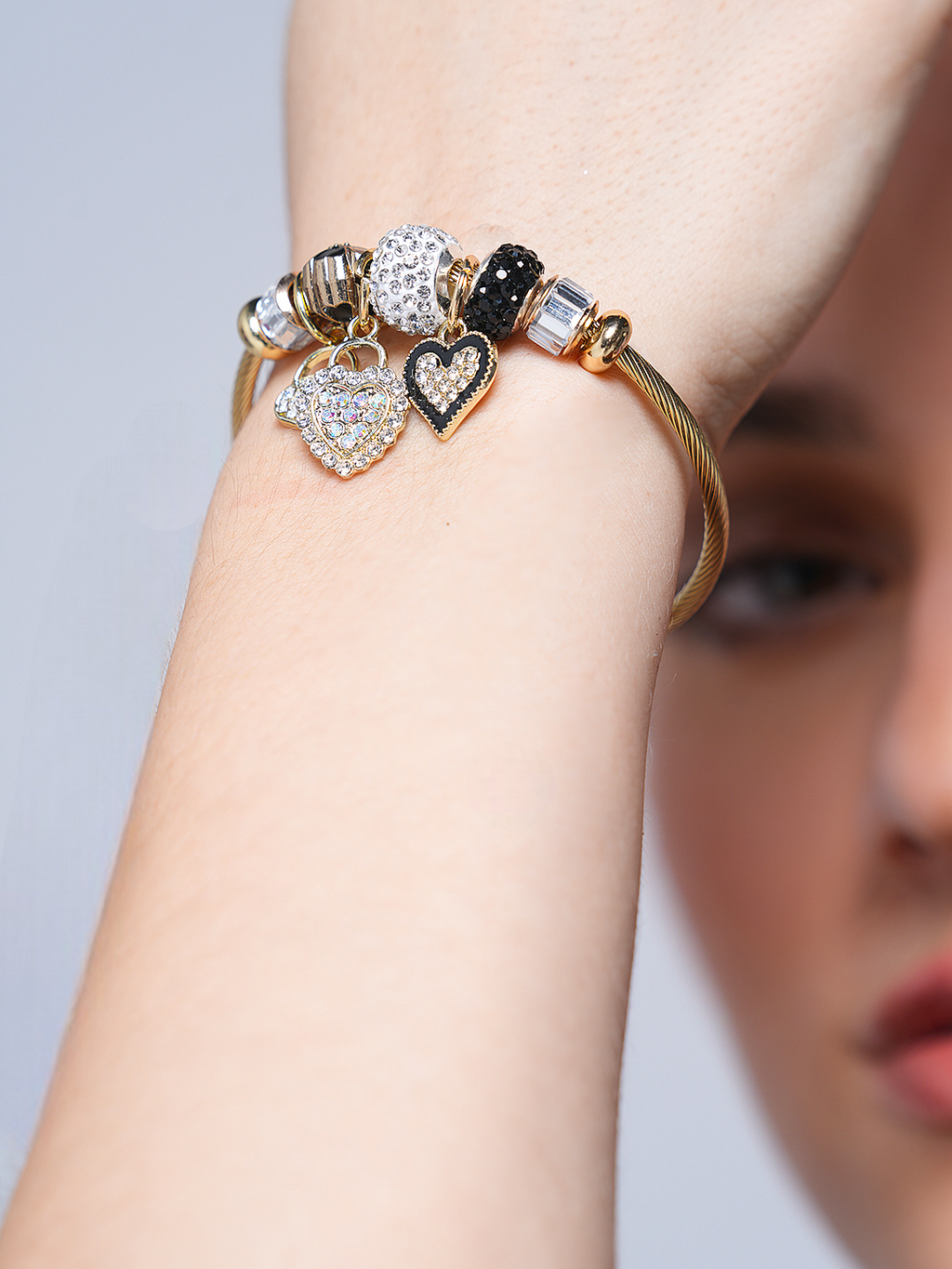 Black CZ Charms Bracelet