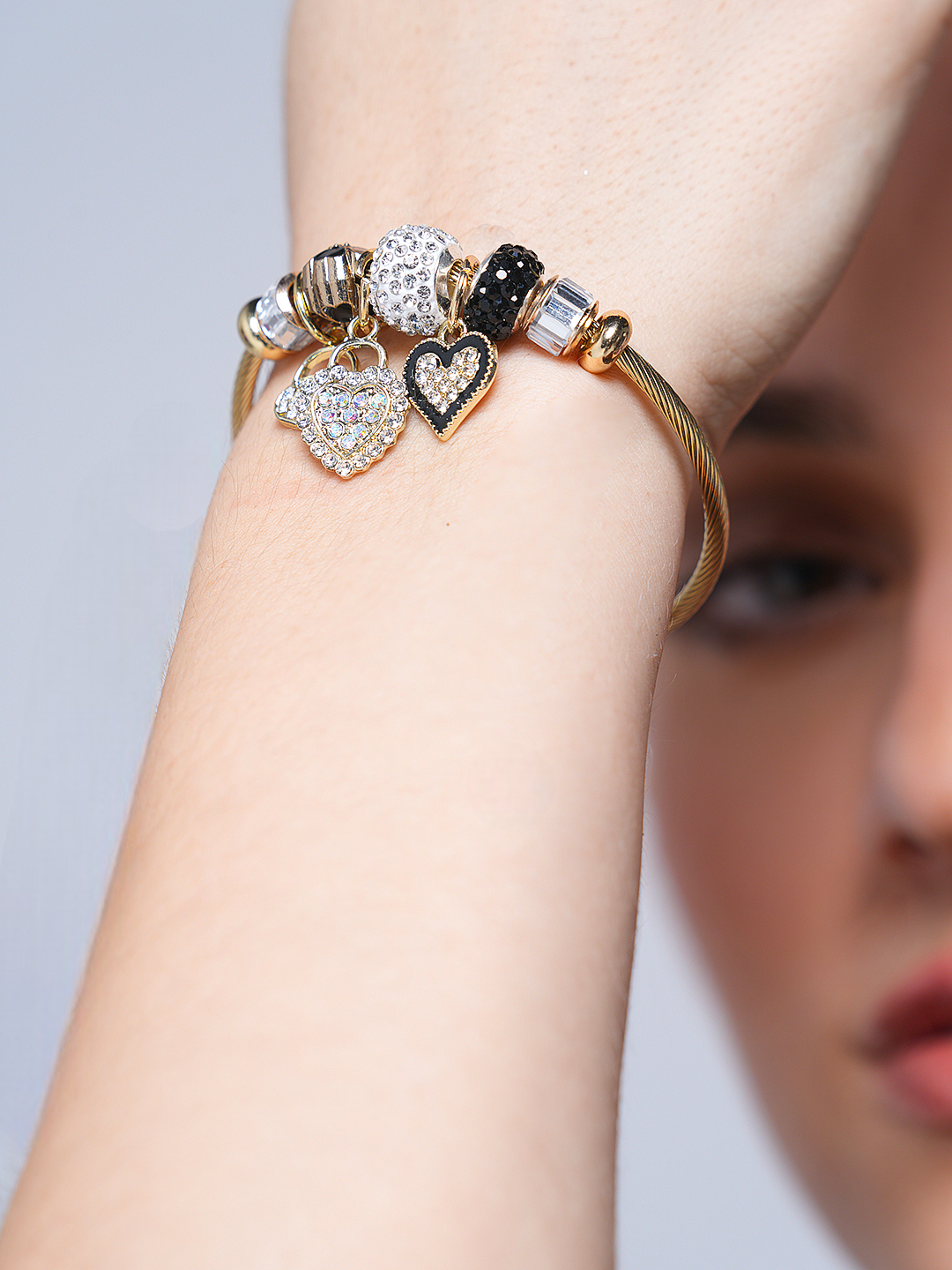 Black CZ Charms Bracelet