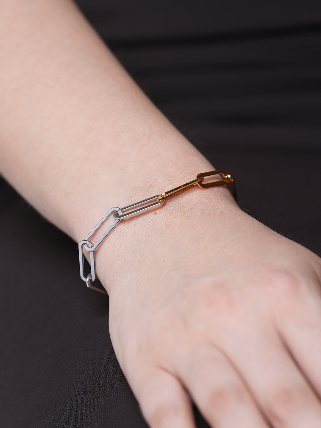 Two-Tone Paperclip Chain Bracelet