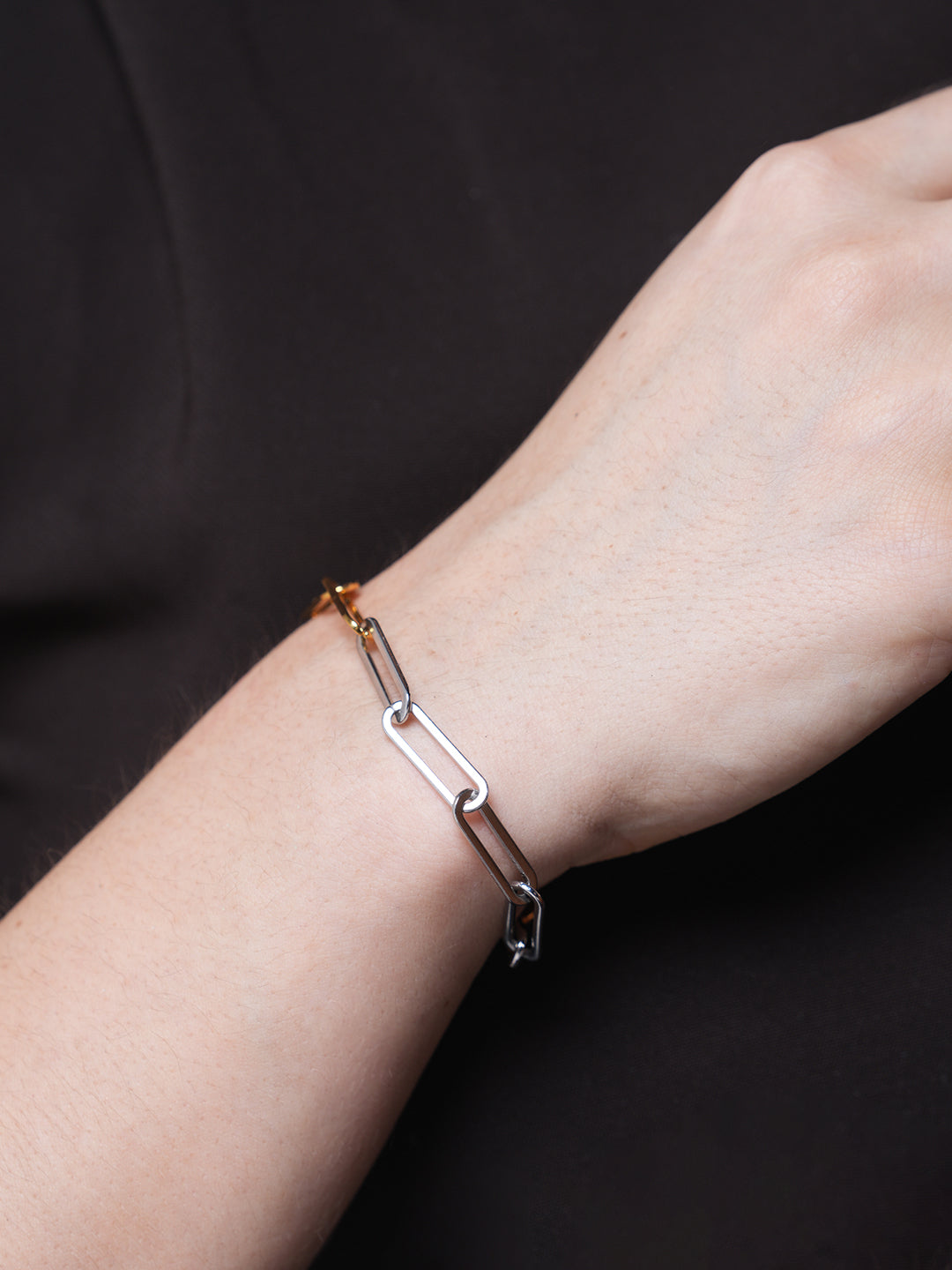 Two-Tone Paperclip Chain Bracelet