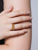 18K Gold Plated 8mm Wide Mesh Finger Ring