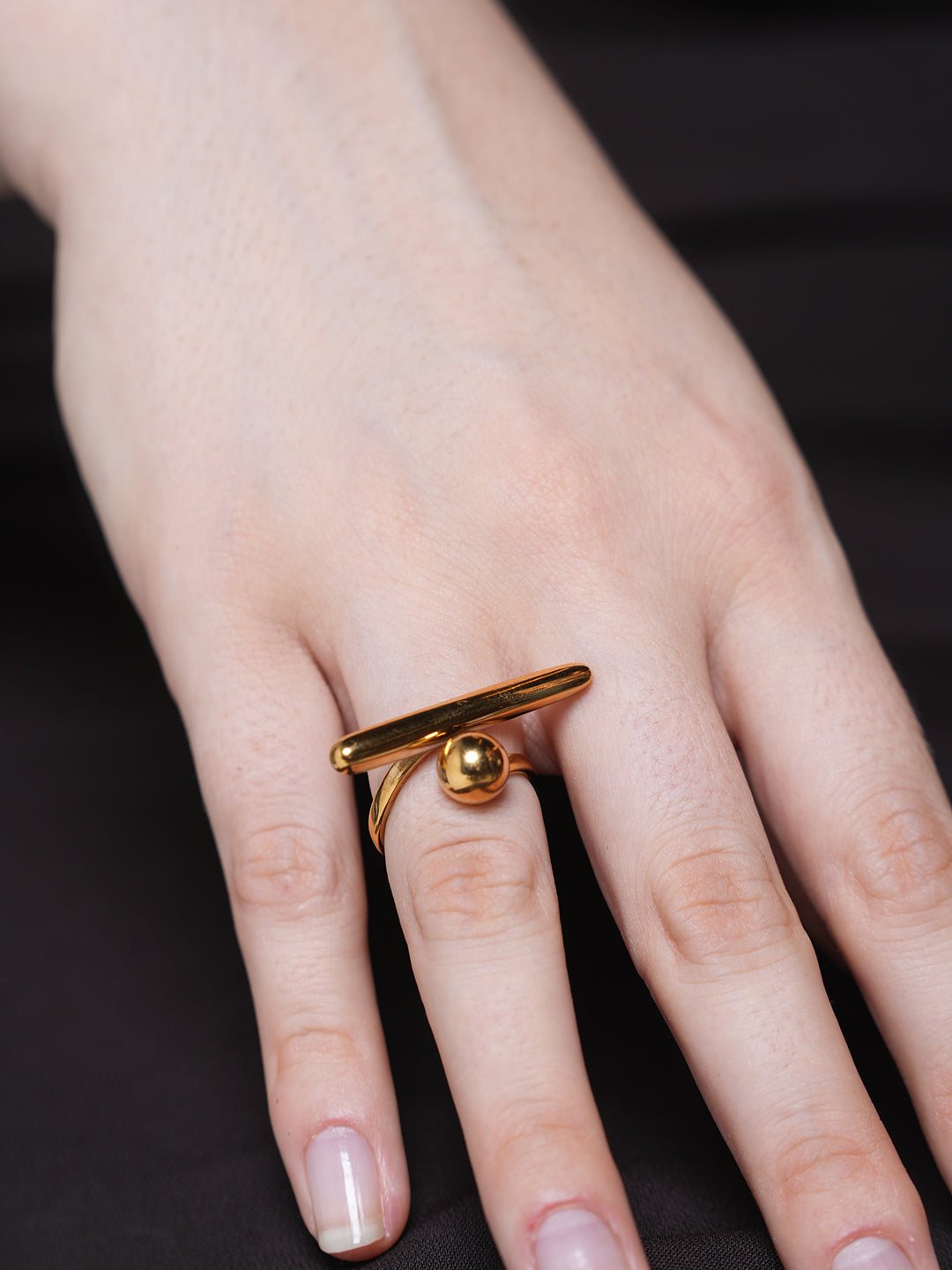 T Shaped Ball Open Ring