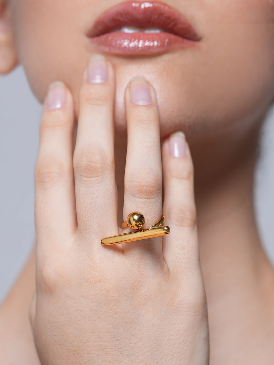 T Shaped Ball Open Ring