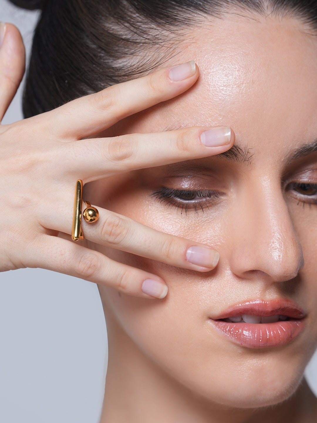 T Shaped Ball Open Ring