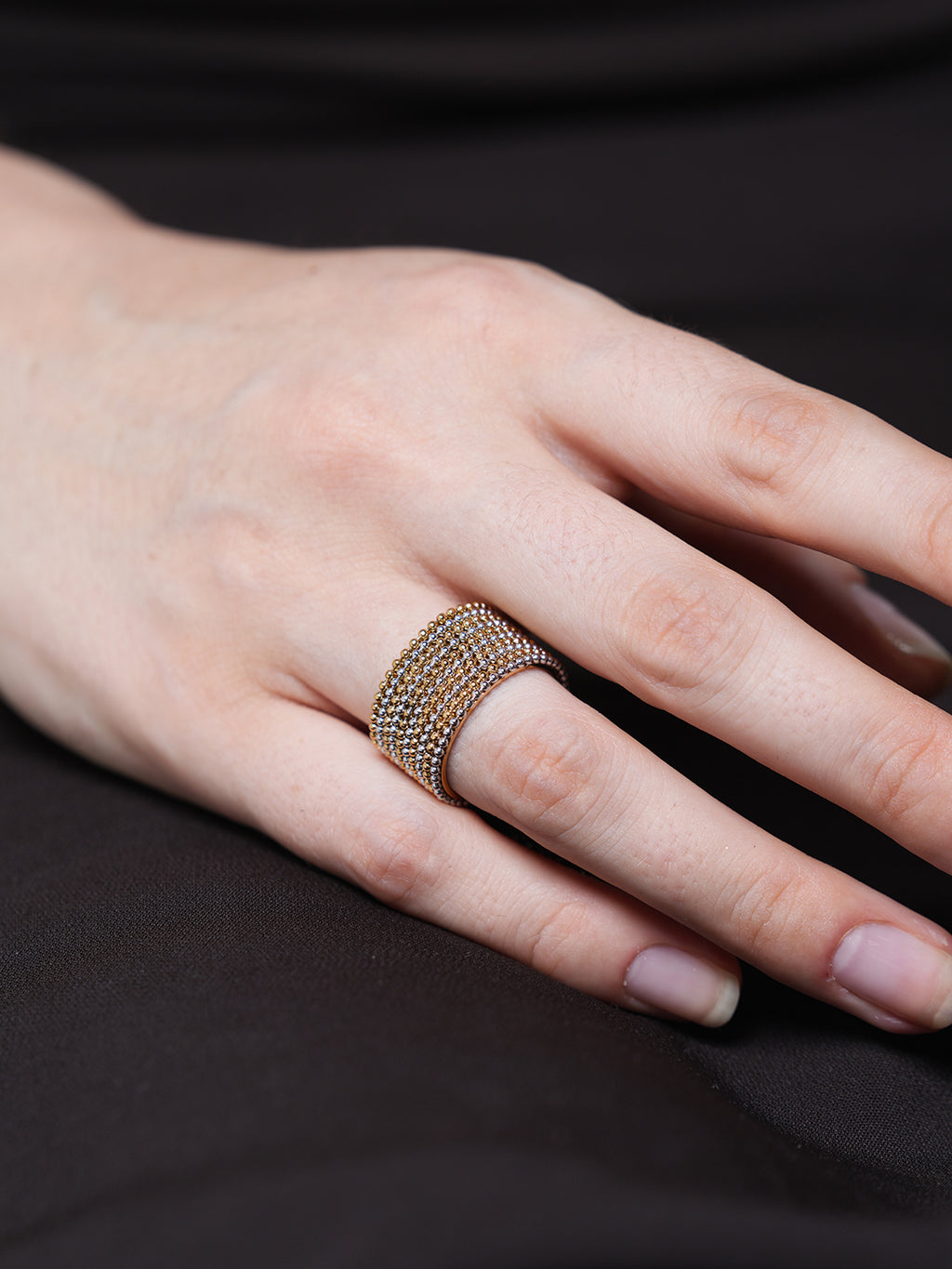 Stainless Steel Chain Tassel Finger Ring