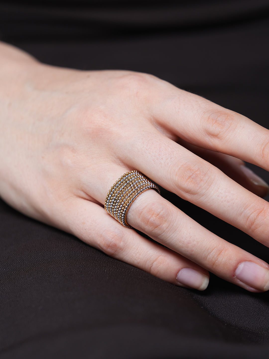 Stainless Steel Chain Tassel Finger Ring