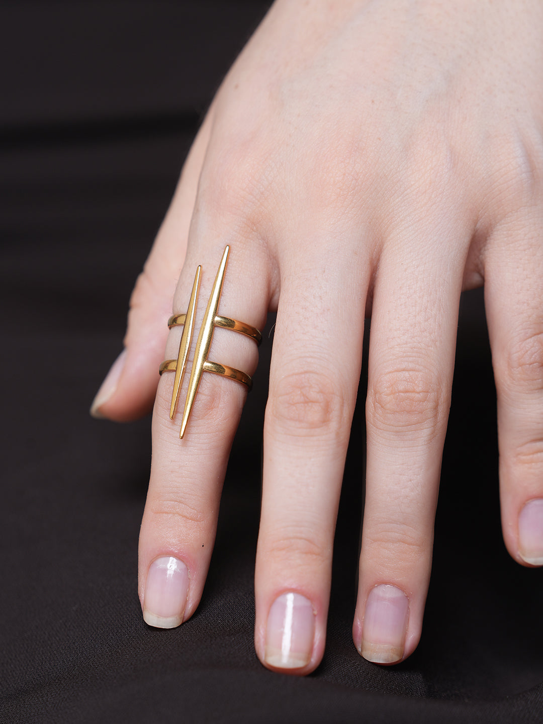 Parallel Double-layer Line Hollow Vintage Open Ring