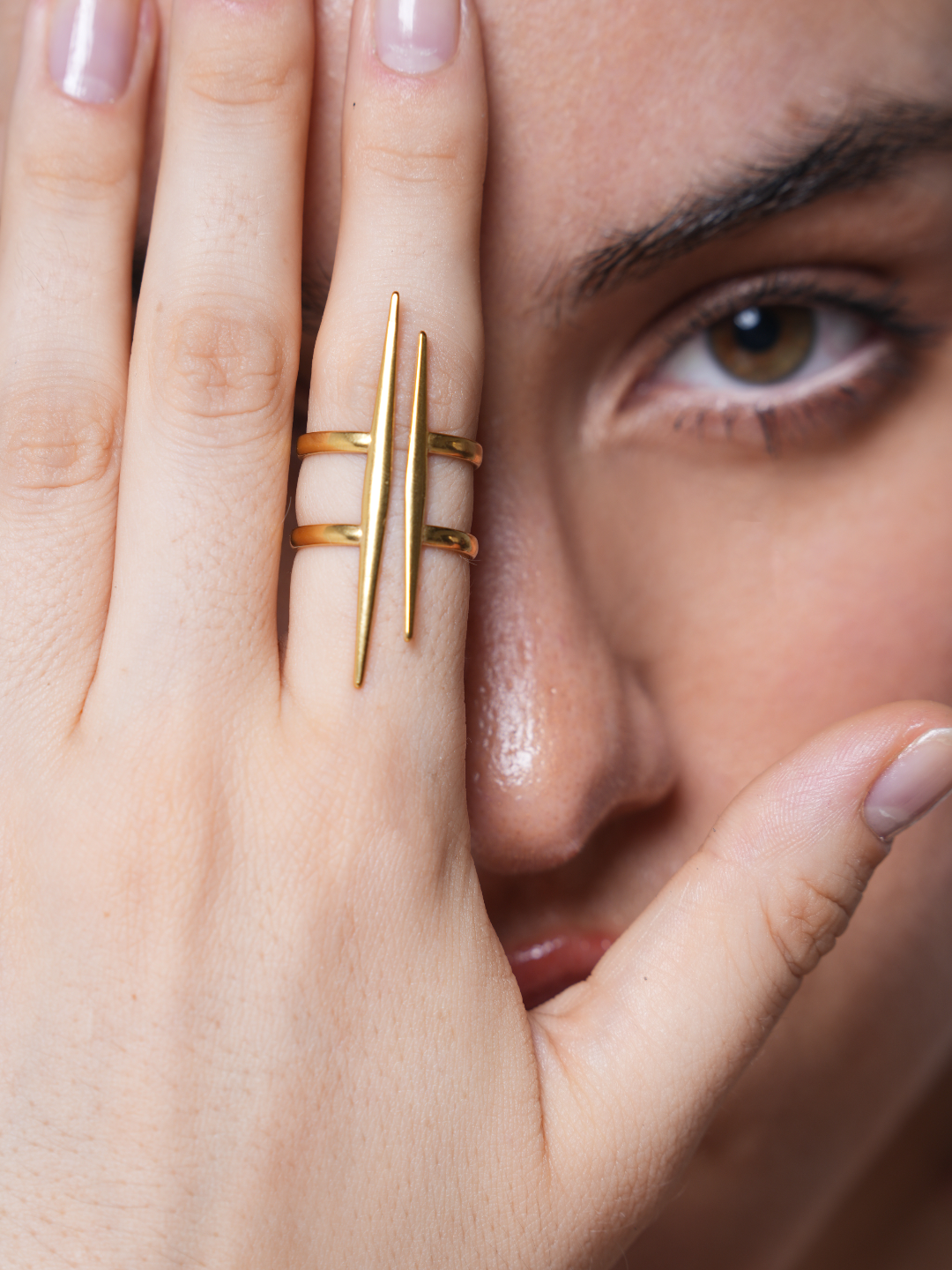 Parallel Double-layer Line Hollow Vintage Open Ring