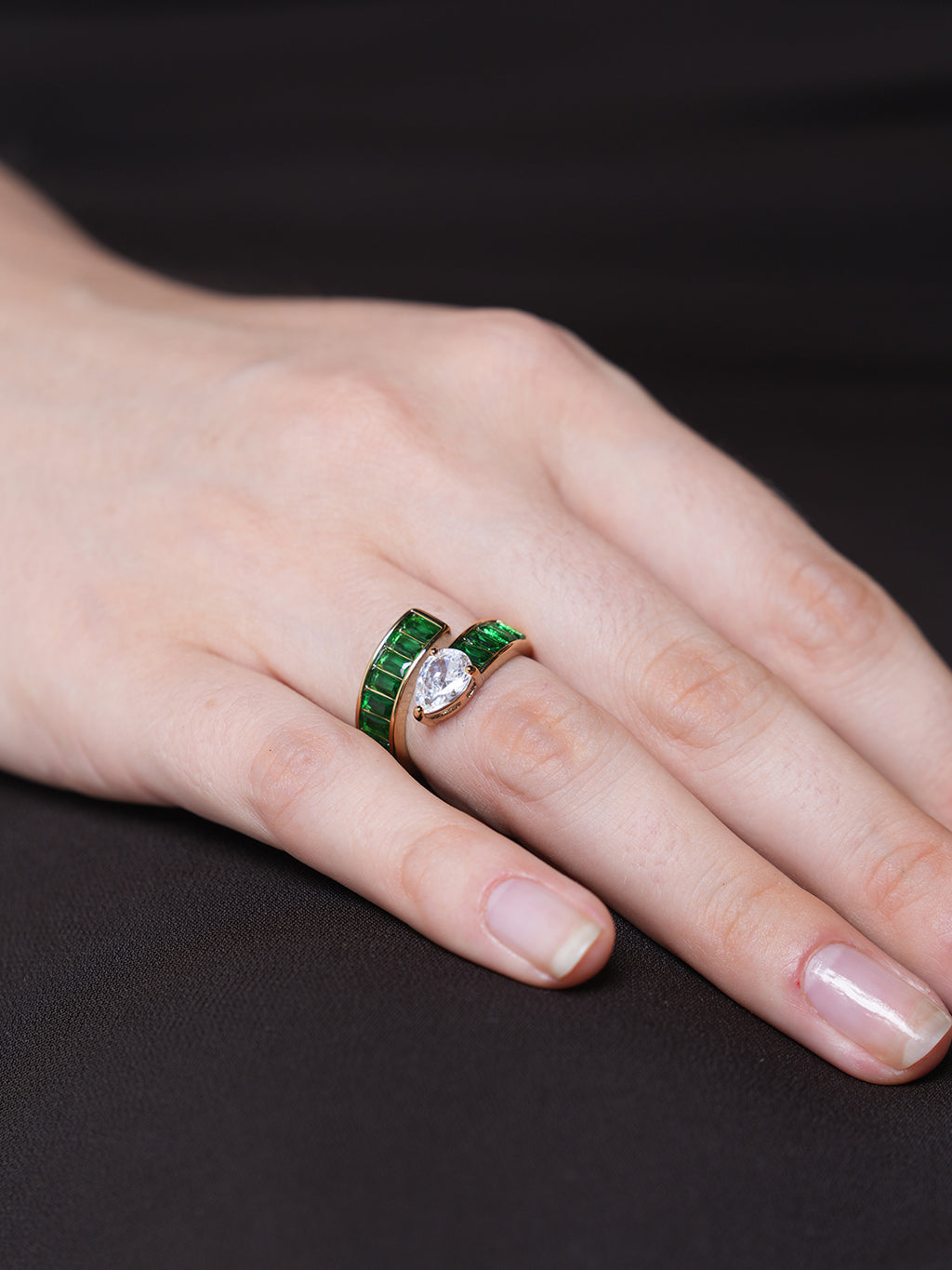 High-Grade Colorful Cubic Zirconia Ring