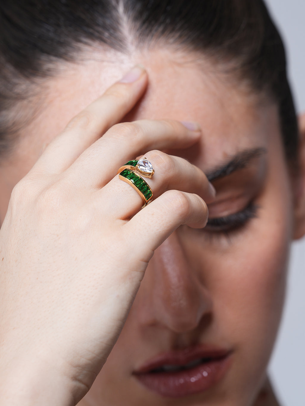 High-Grade Colorful Cubic Zirconia Ring