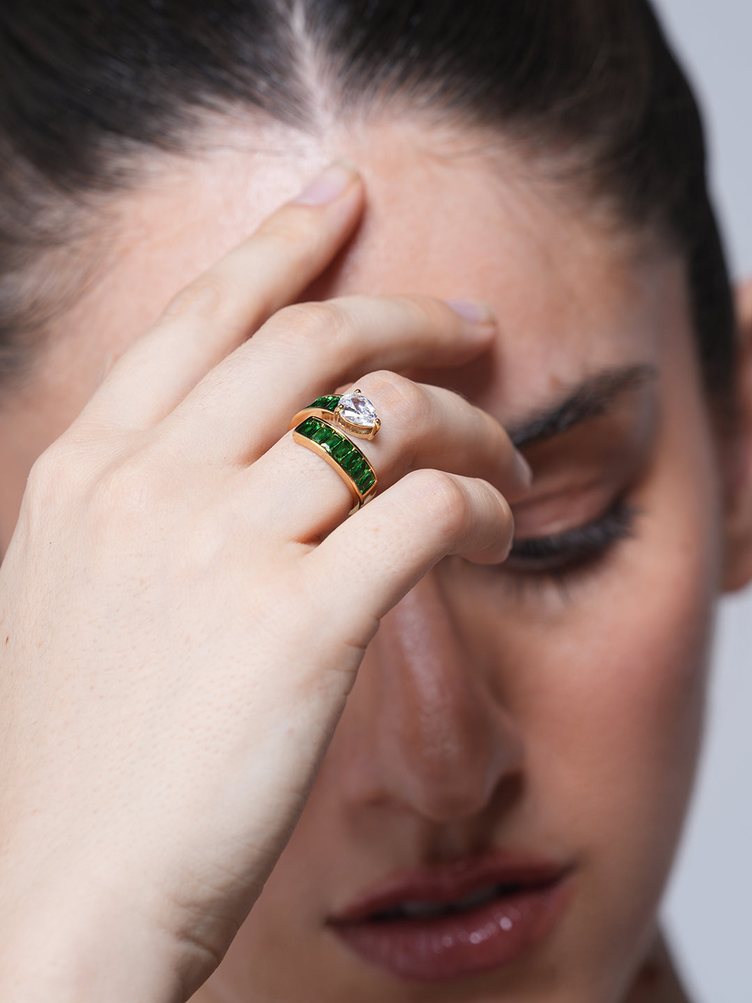 High-Grade Colorful Cubic Zirconia Ring