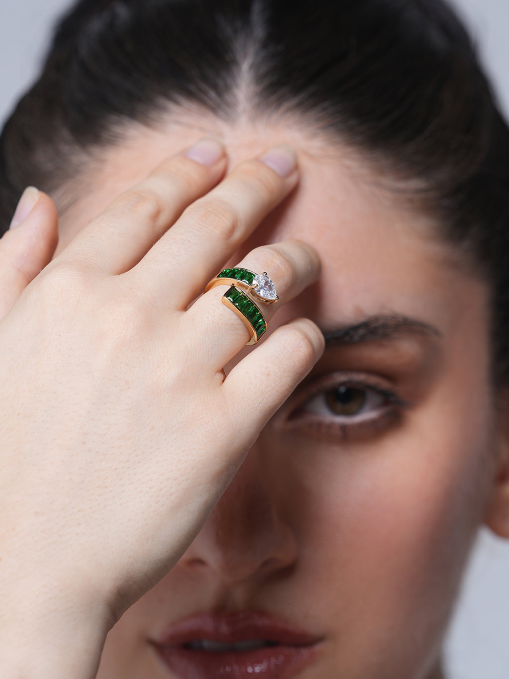 High-Grade Colorful Cubic Zirconia Ring