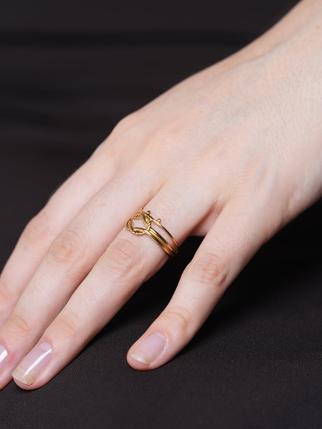 Textured Twisted Adjustable Open Ring