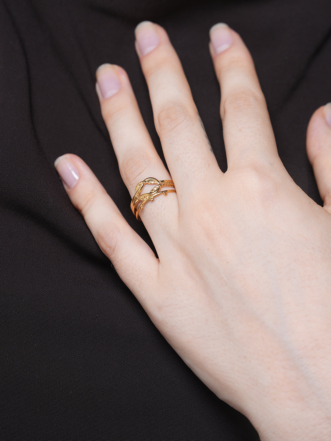 Textured Twisted Adjustable Open Ring