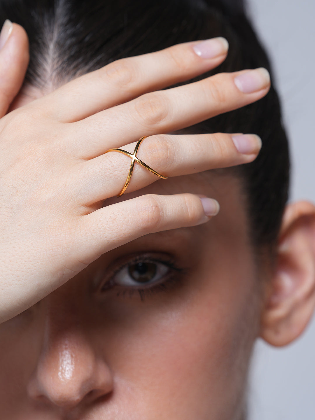 Geometric Irregular Gold Ring