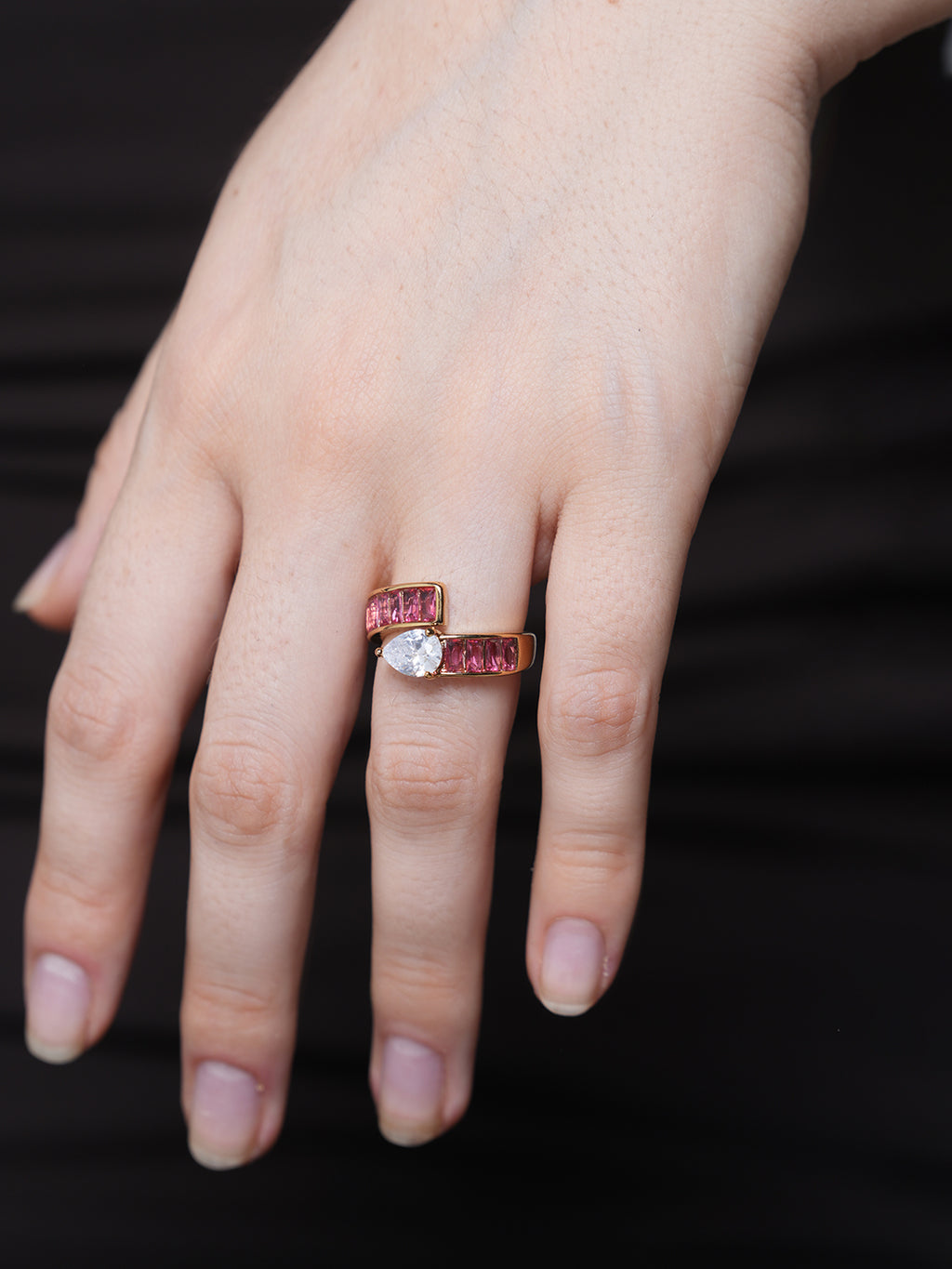 High-Grade Colorful Cubic Zirconia Ring