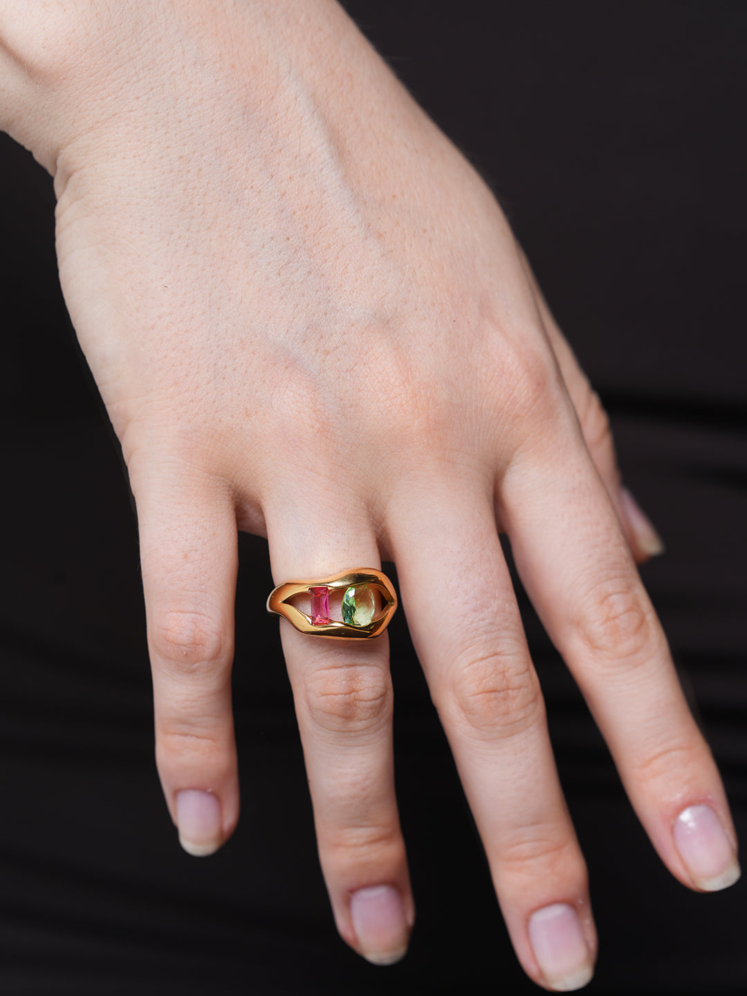 Geometric Stone Ring Size 7