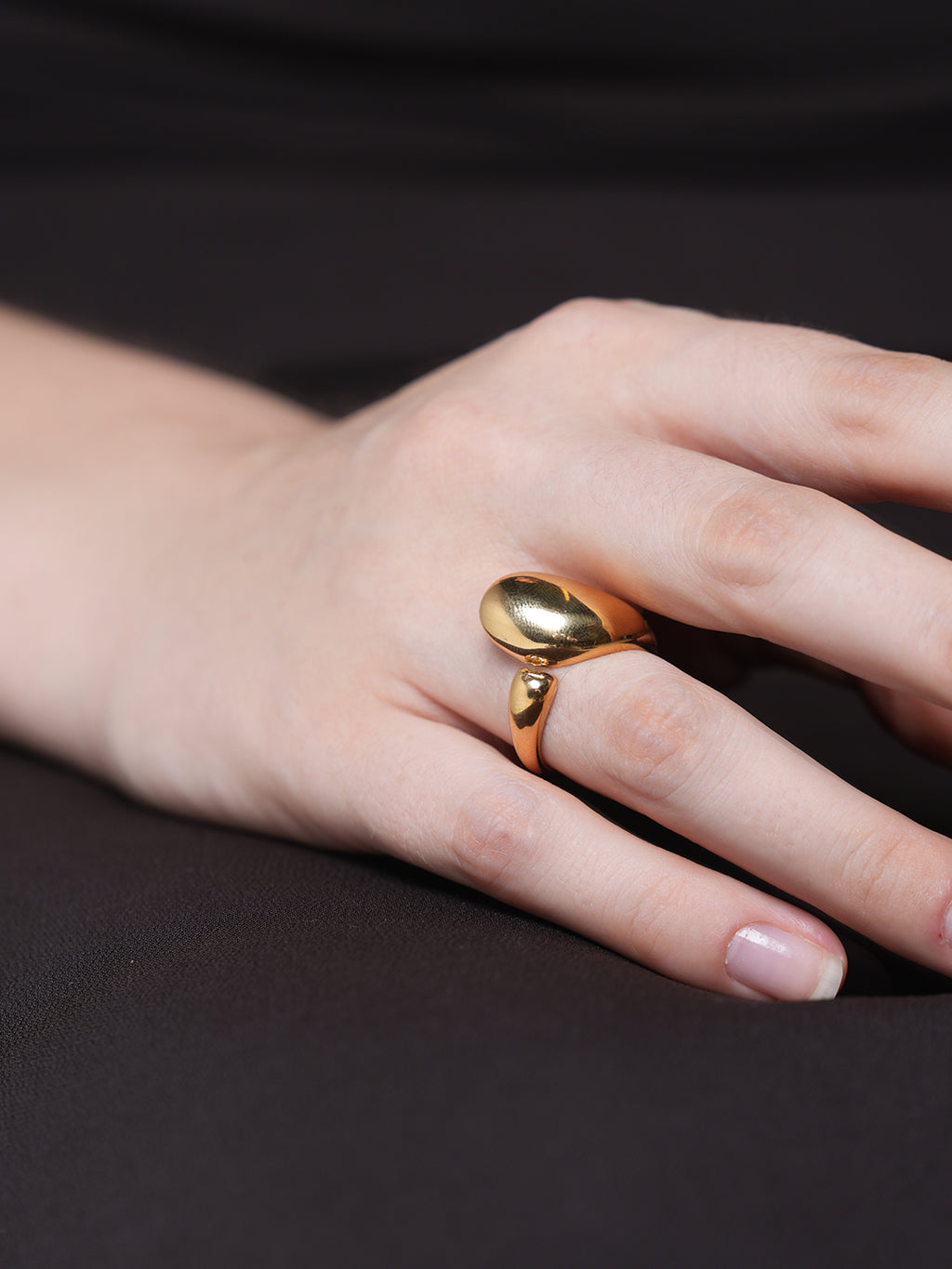 Designer Gold Plated Open Ring