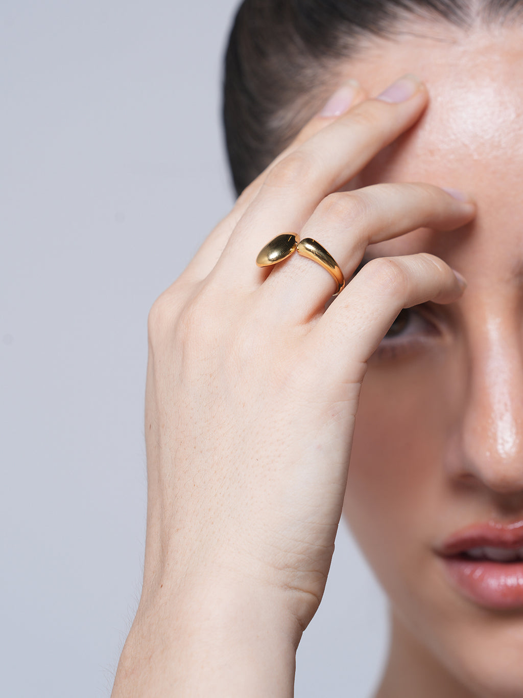 Designer Gold Plated Open Ring