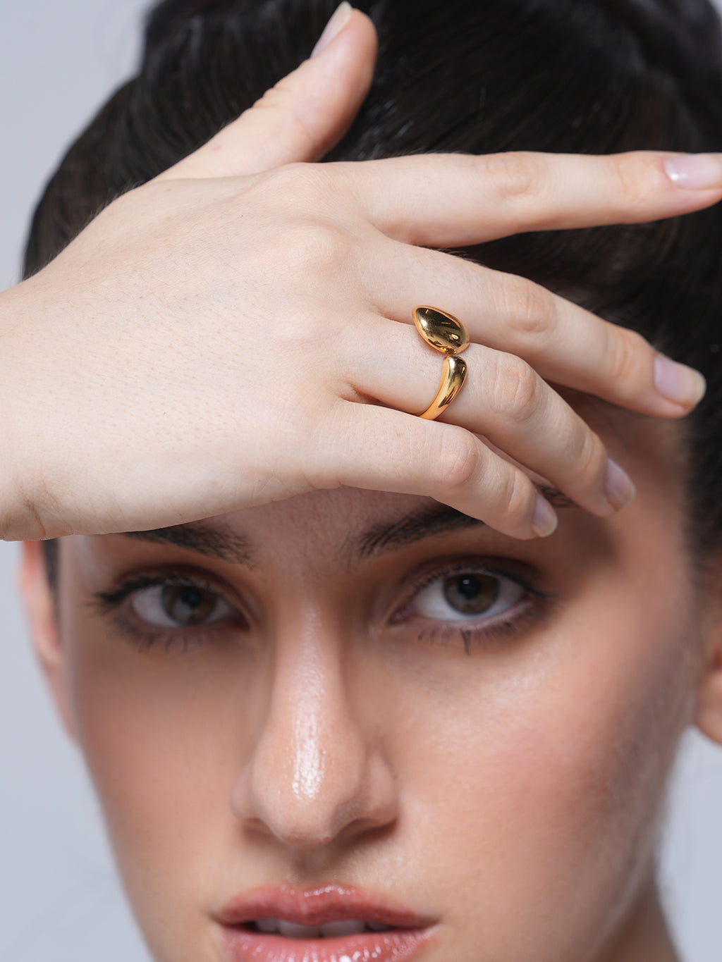 Designer Gold Plated Open Ring