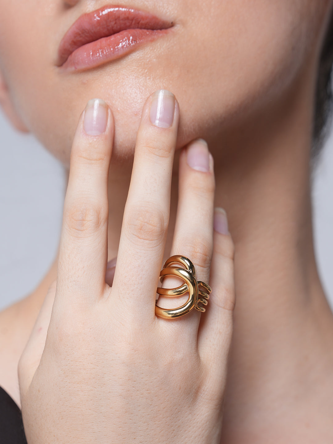 Stainless Steel Metal Cast Fashion Ring Size 7