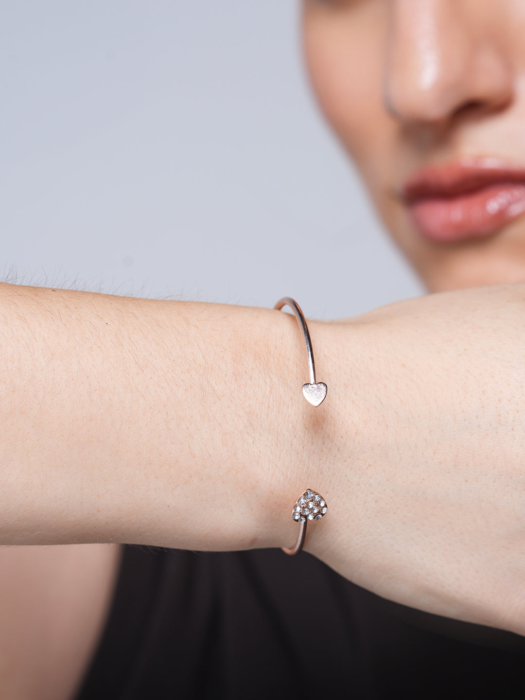 Open Adjustable Double Heart-Shape Bracelet