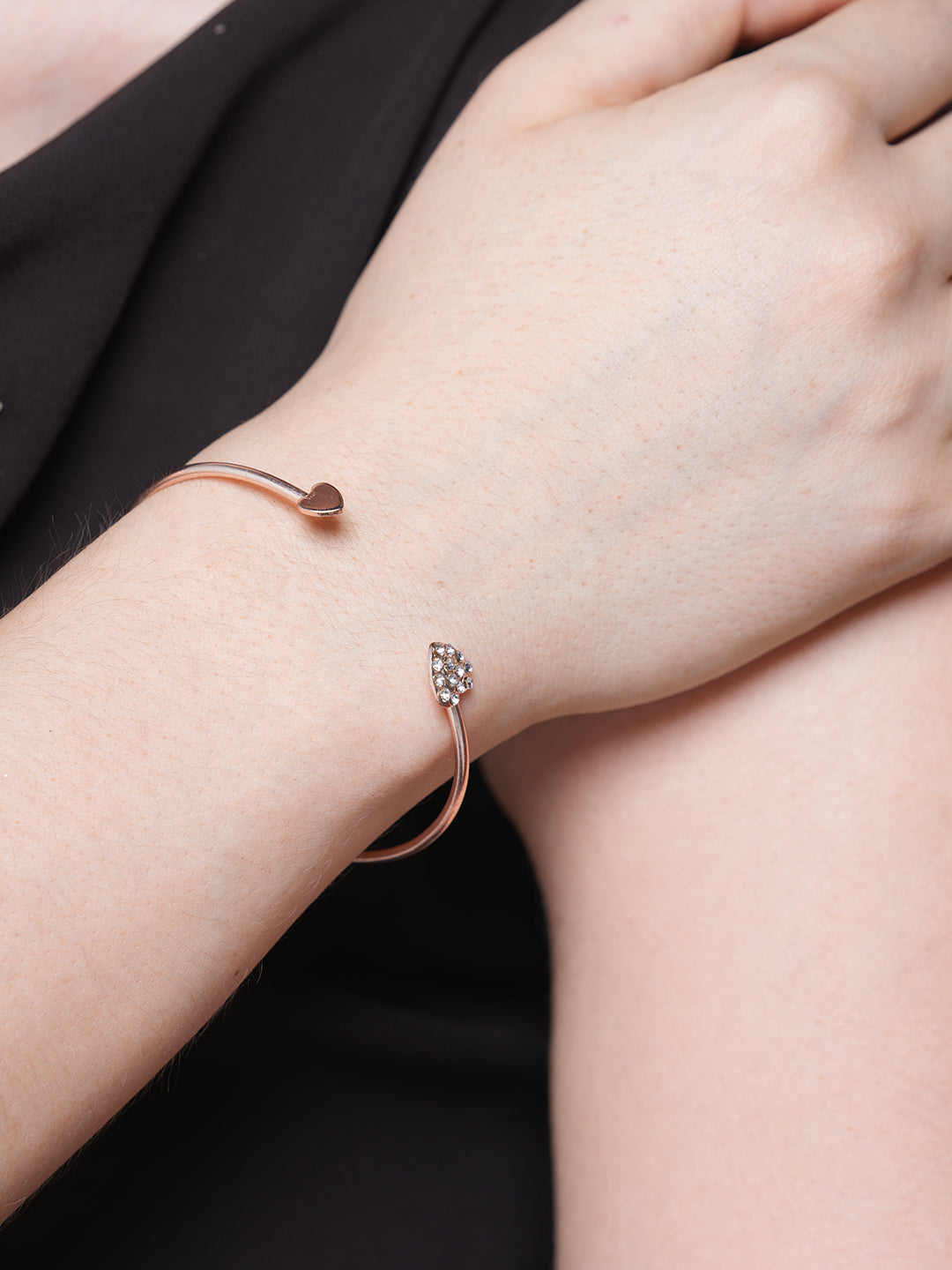 Open Adjustable Double Heart-Shape Bracelet
