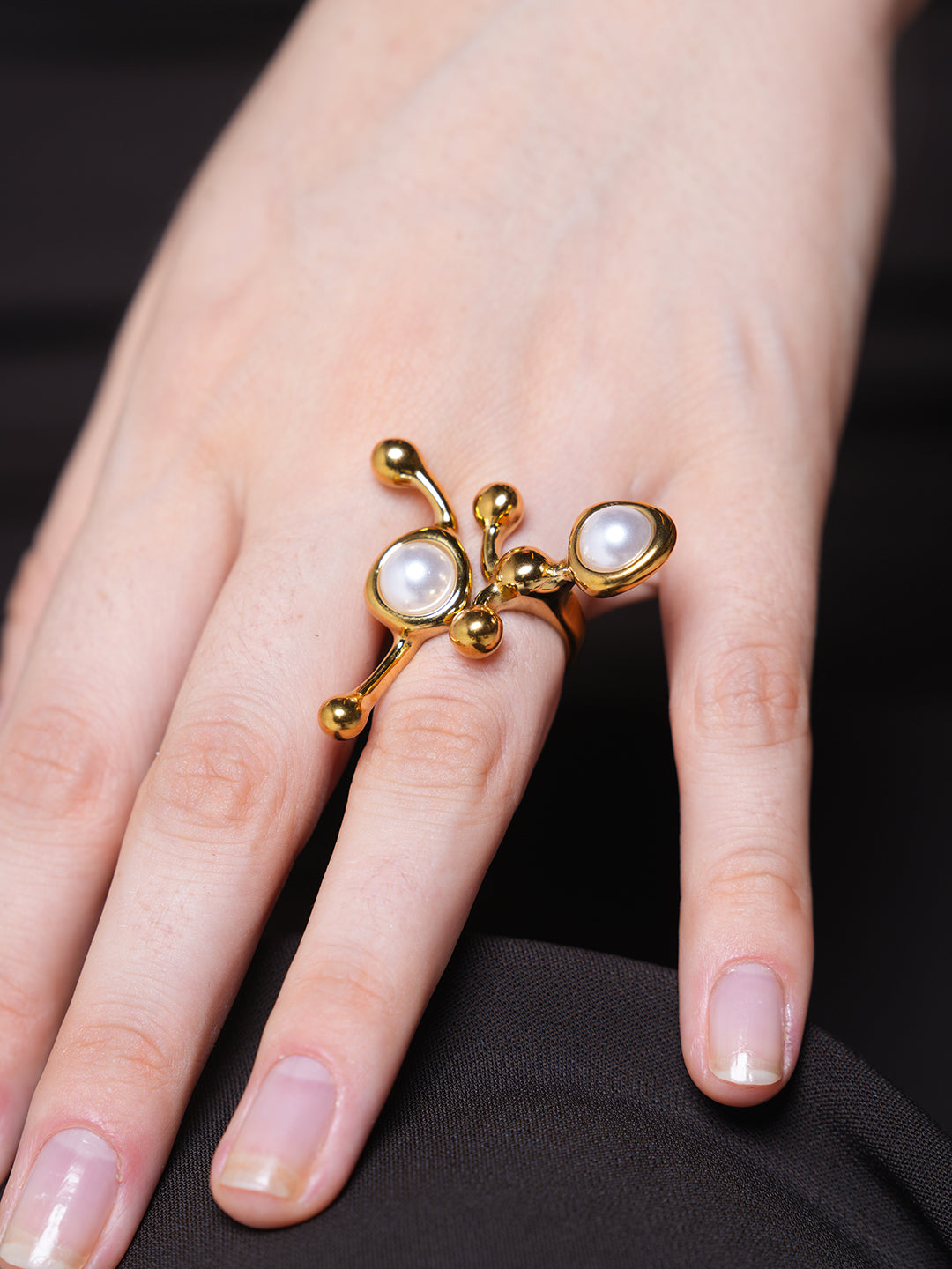 Pearl Stone Eye Ring