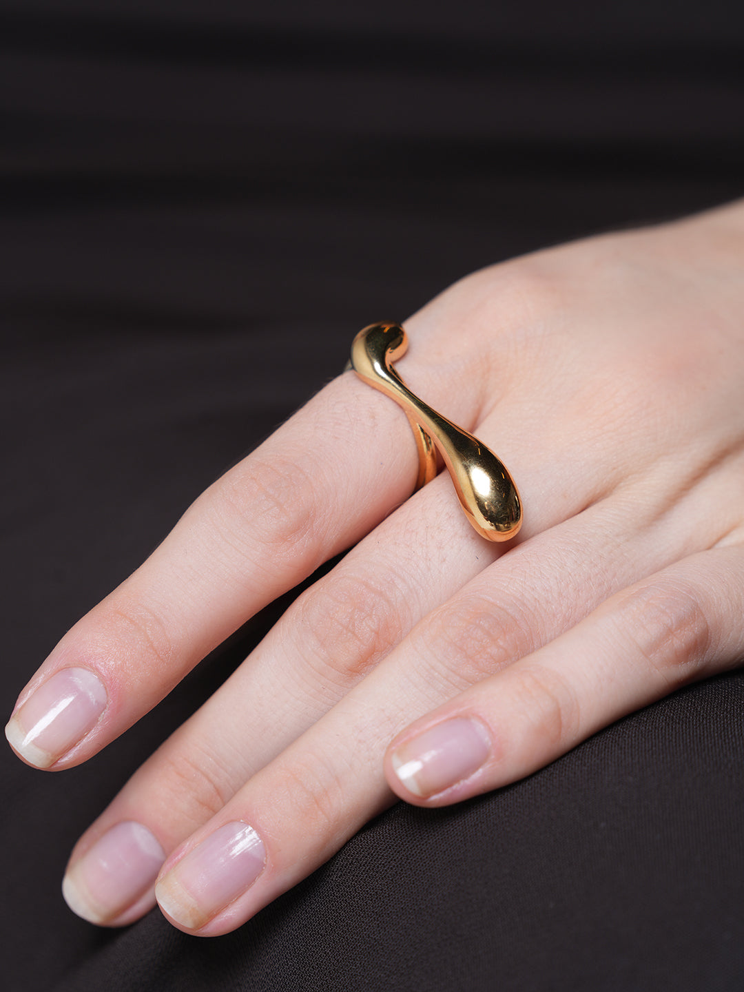 Water Drop Irregular Curve Open Ring