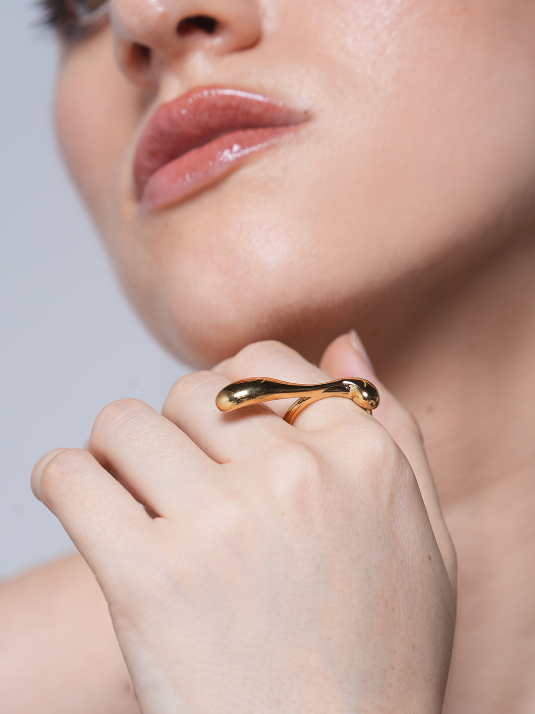 Water Drop Irregular Curve Open Ring