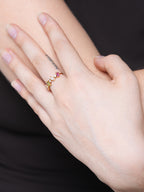Shiny Cubic Zirconia Stainless Steel Ring Size 7