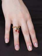 Cherry Drop Open Ring