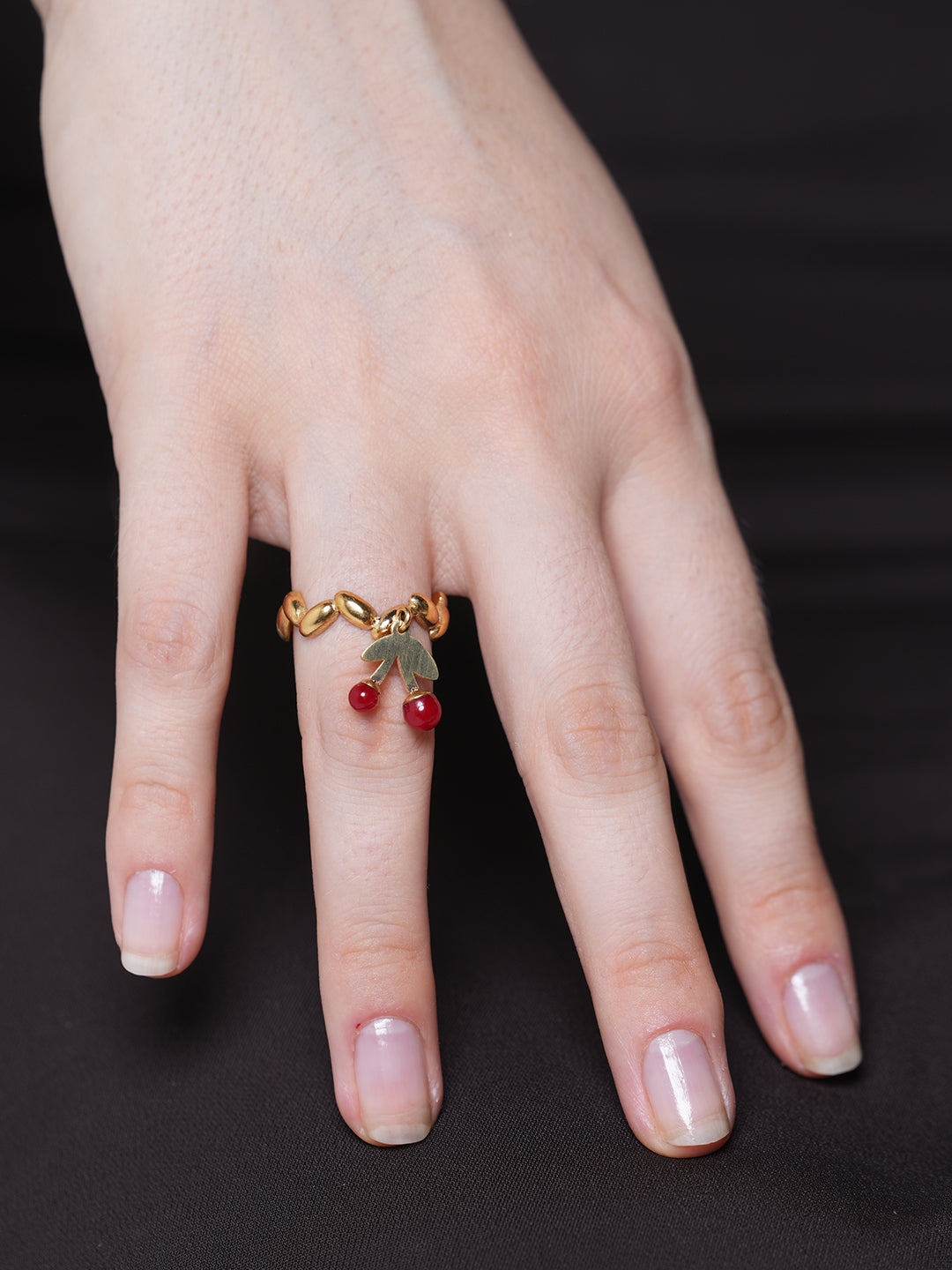 Cherry Drop Open Ring