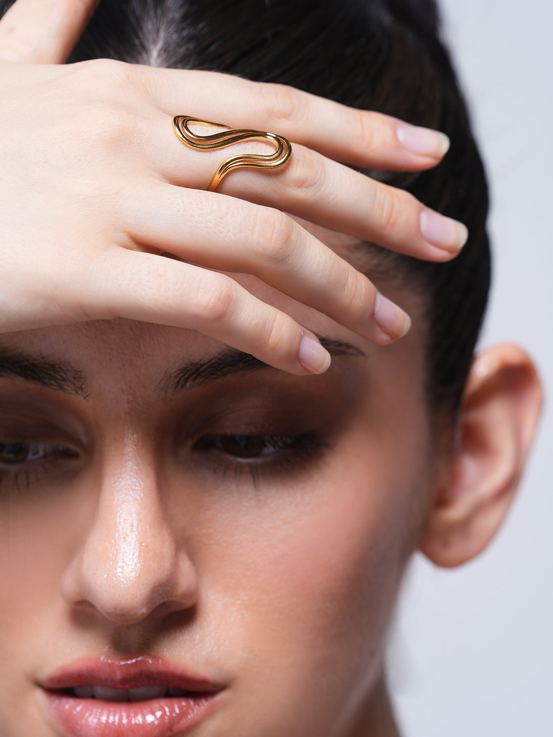 Double Layer S Shaped Open Ring