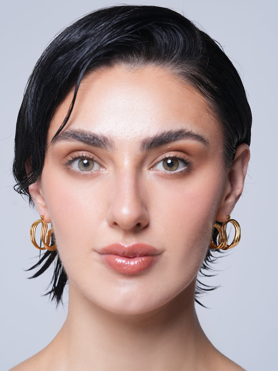 Twisted Hollow Stainless Steel Earrings