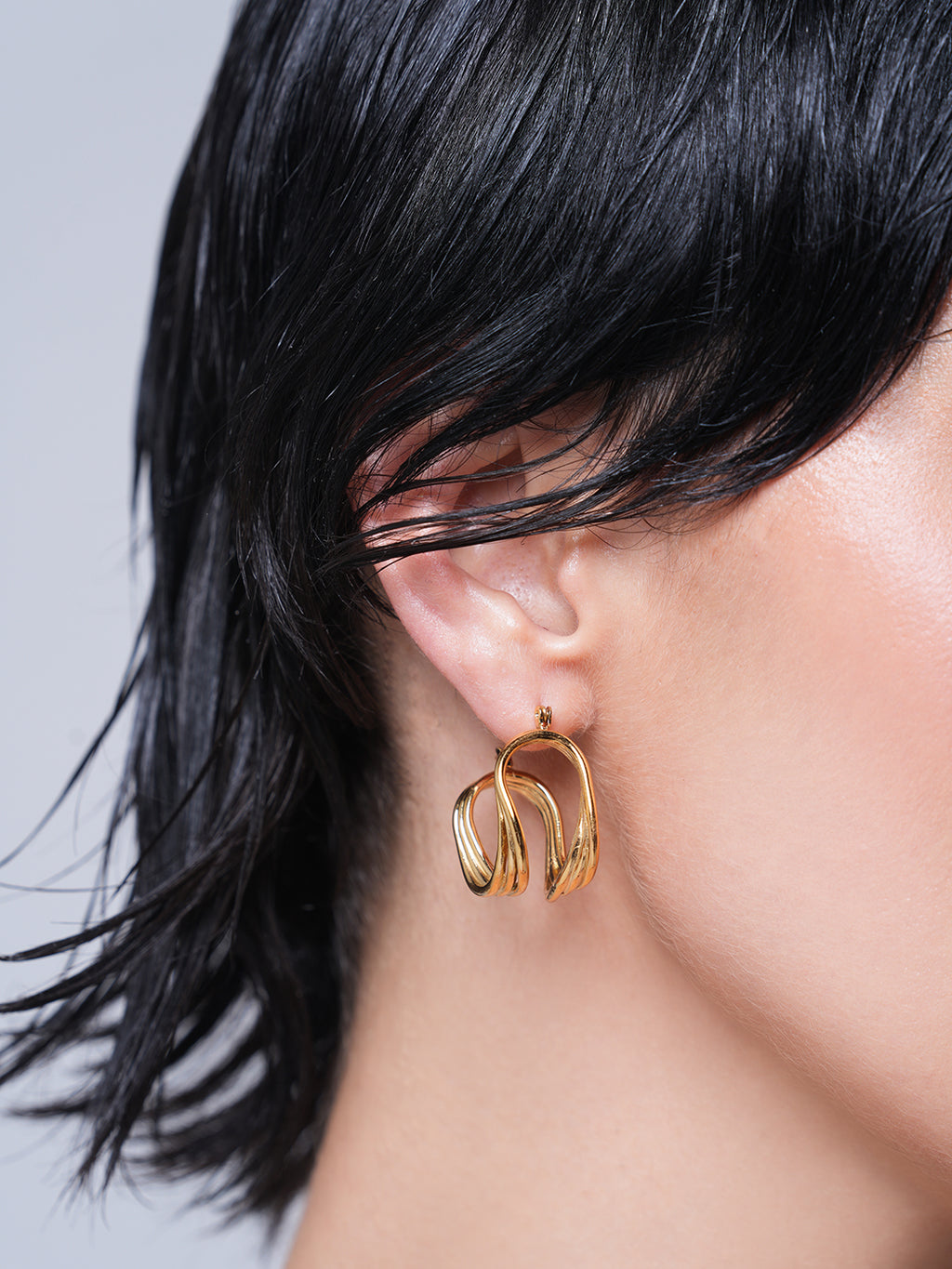 Twisted Hollow Stainless Steel Earrings