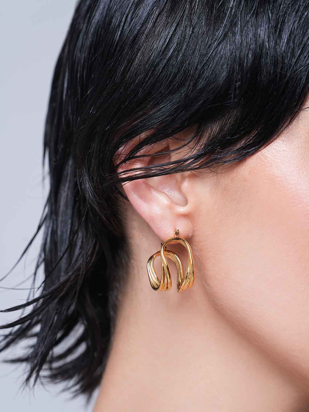 Twisted Hollow Stainless Steel Earrings