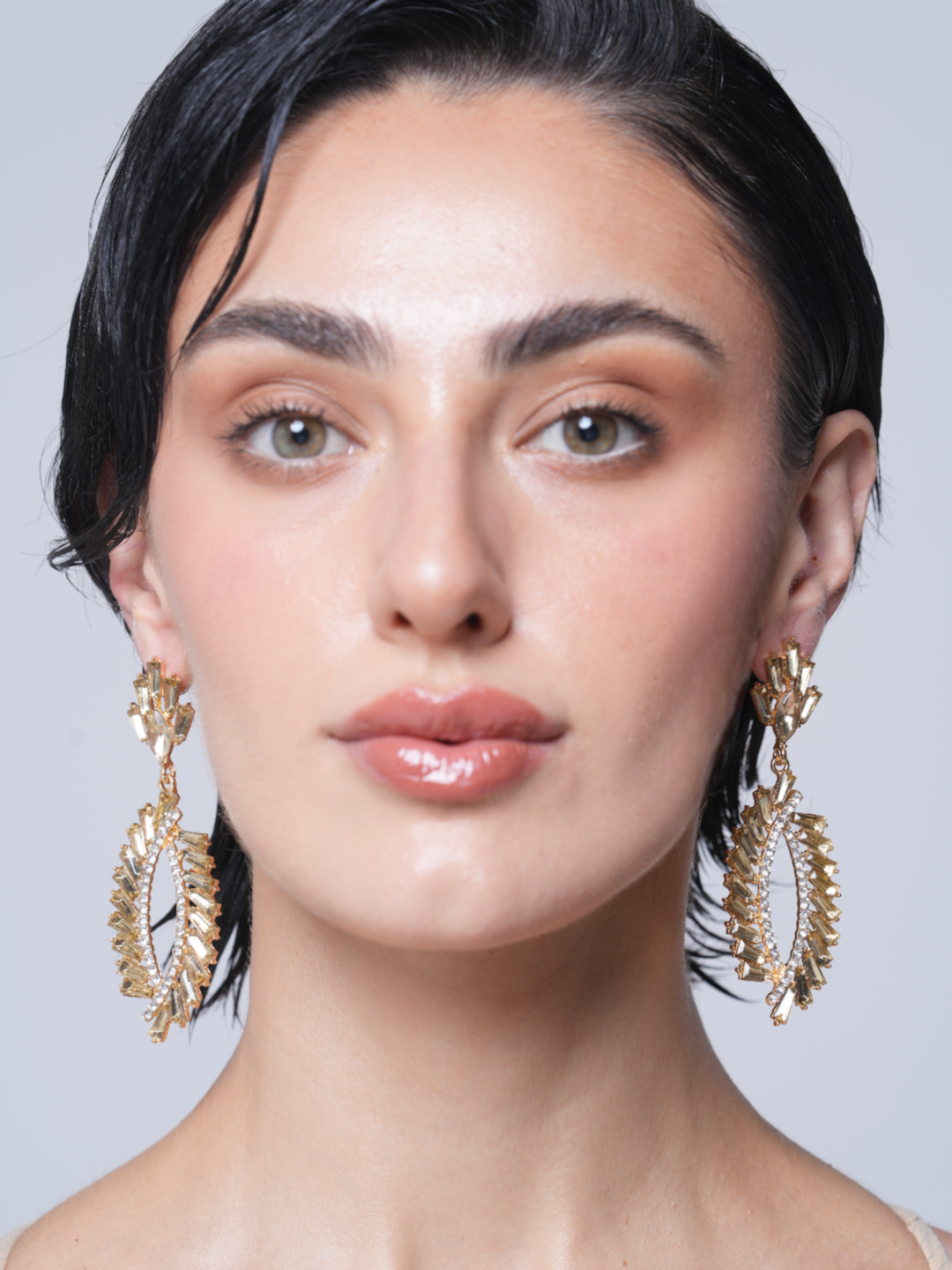 Rhinestone Long Drop Earrings