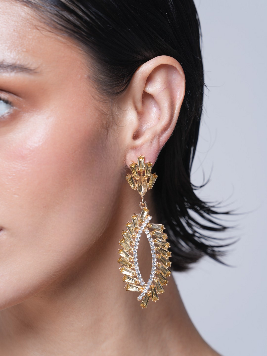 Rhinestone Long Drop Earrings
