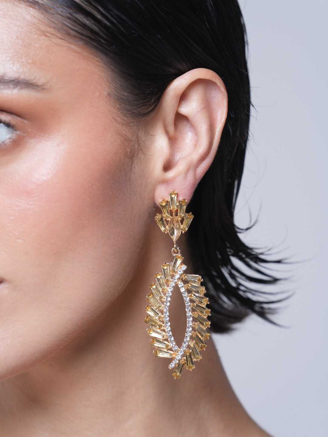 Rhinestone Long Drop Earrings