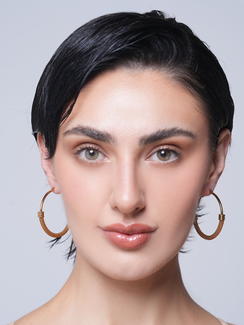 Half Mesh Round Hoops
