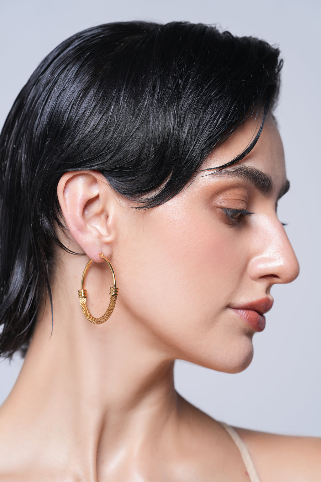 Half Mesh Round Hoops