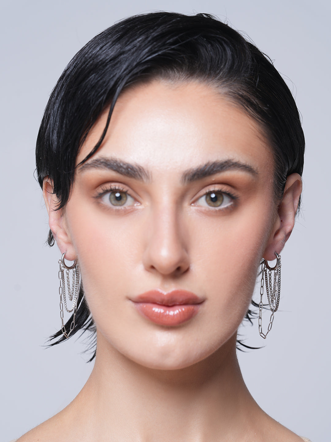 Delicate Chain Hoop Earrings