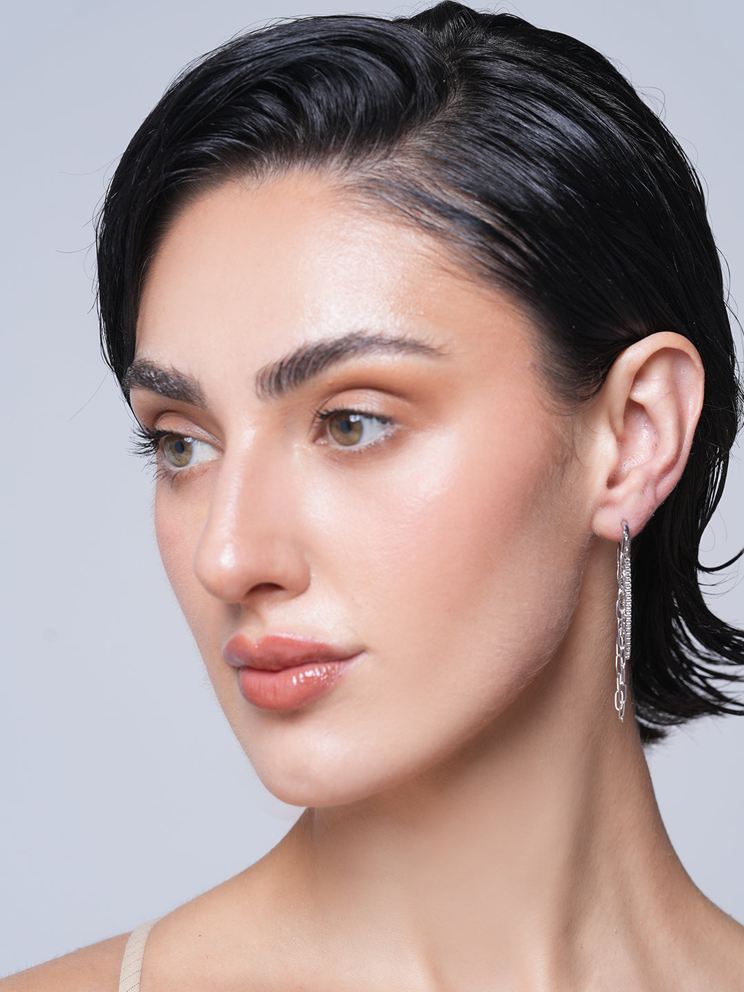 Delicate Chain Hoop Earrings