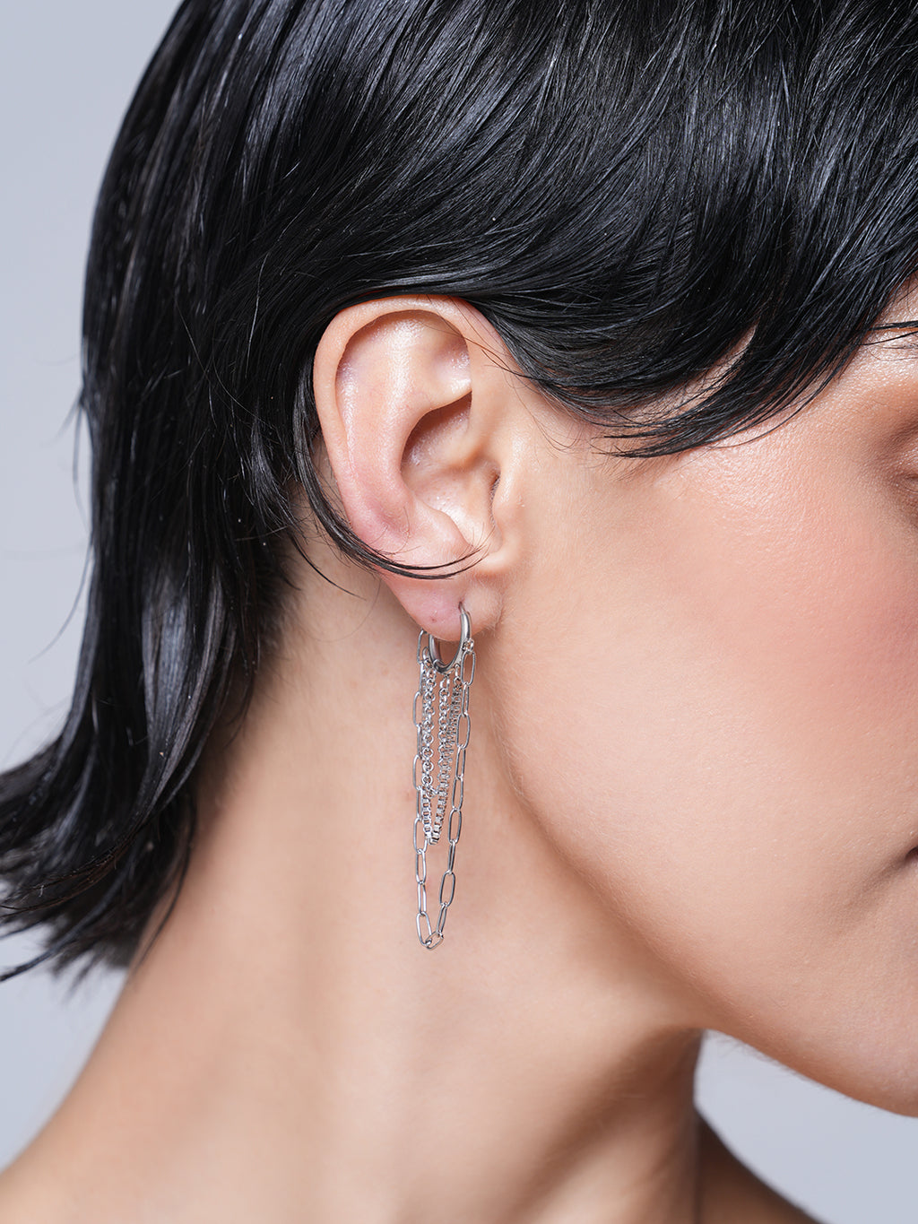 Delicate Chain Hoop Earrings