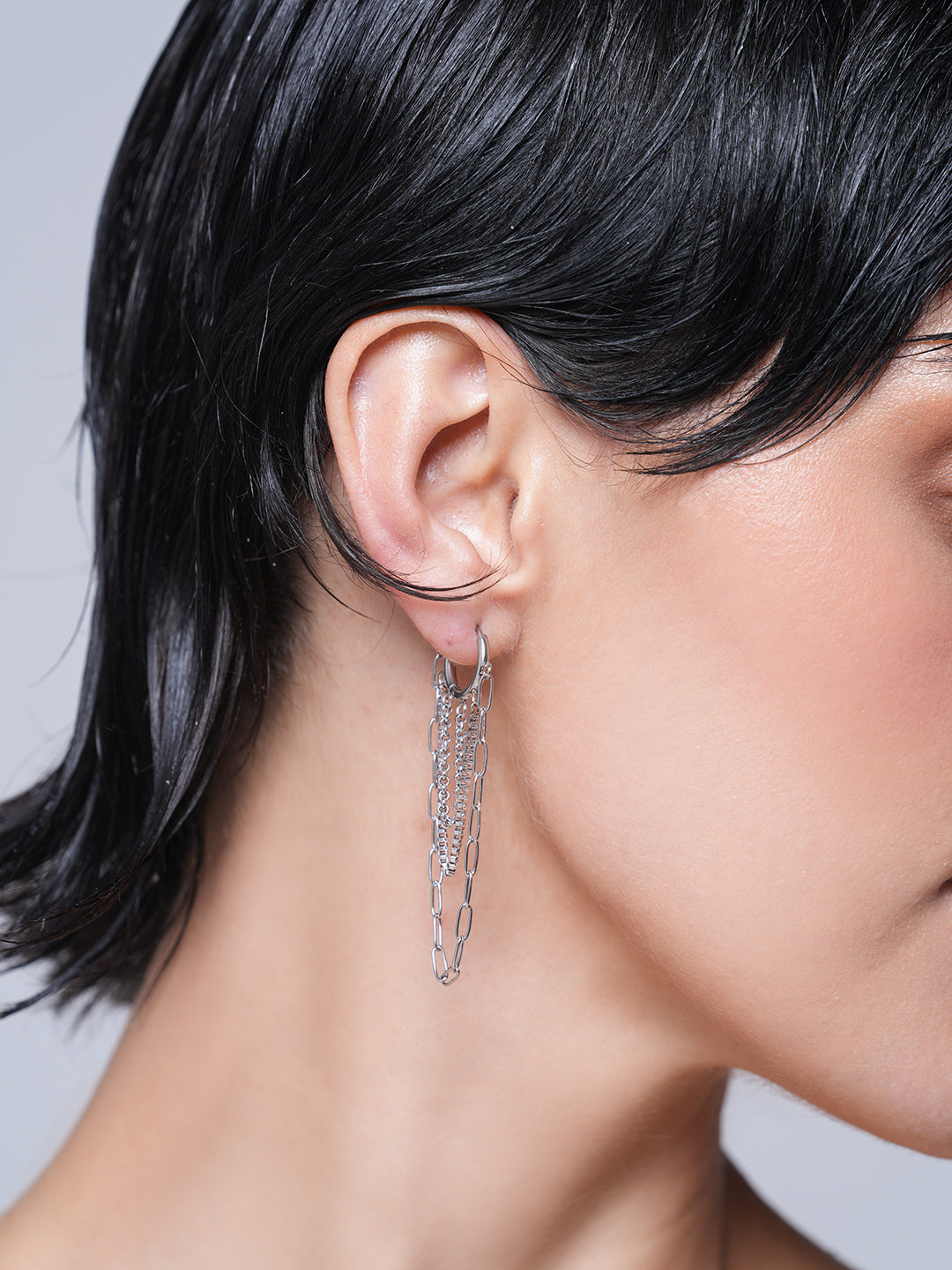 Delicate Chain Hoop Earrings