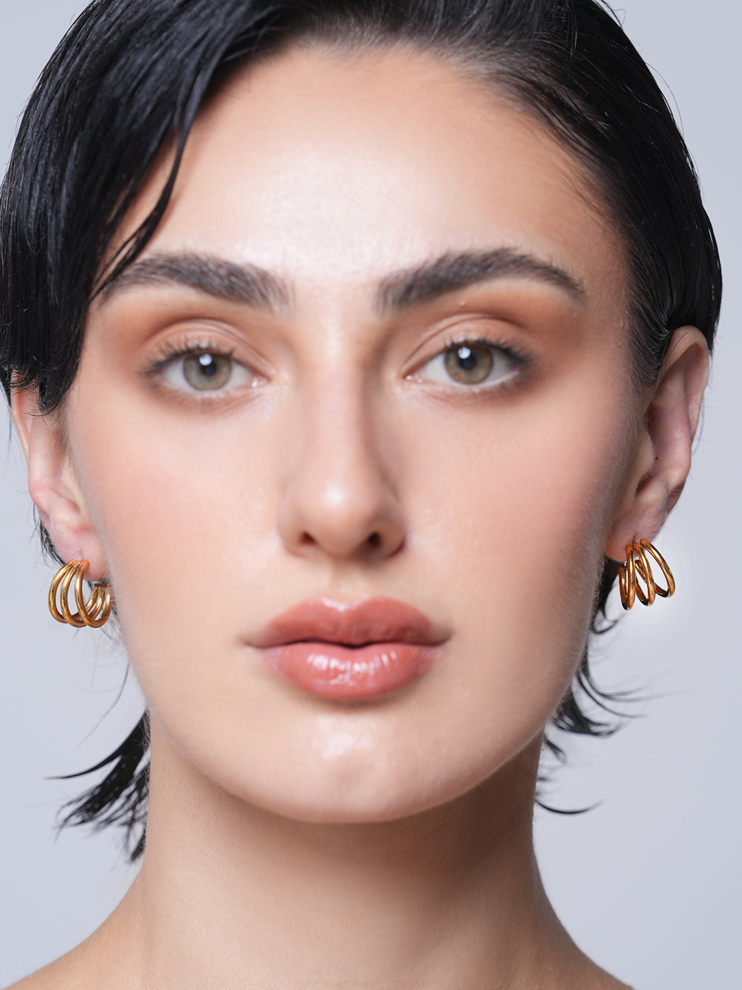 Smooth Three Layer Wire Earrings