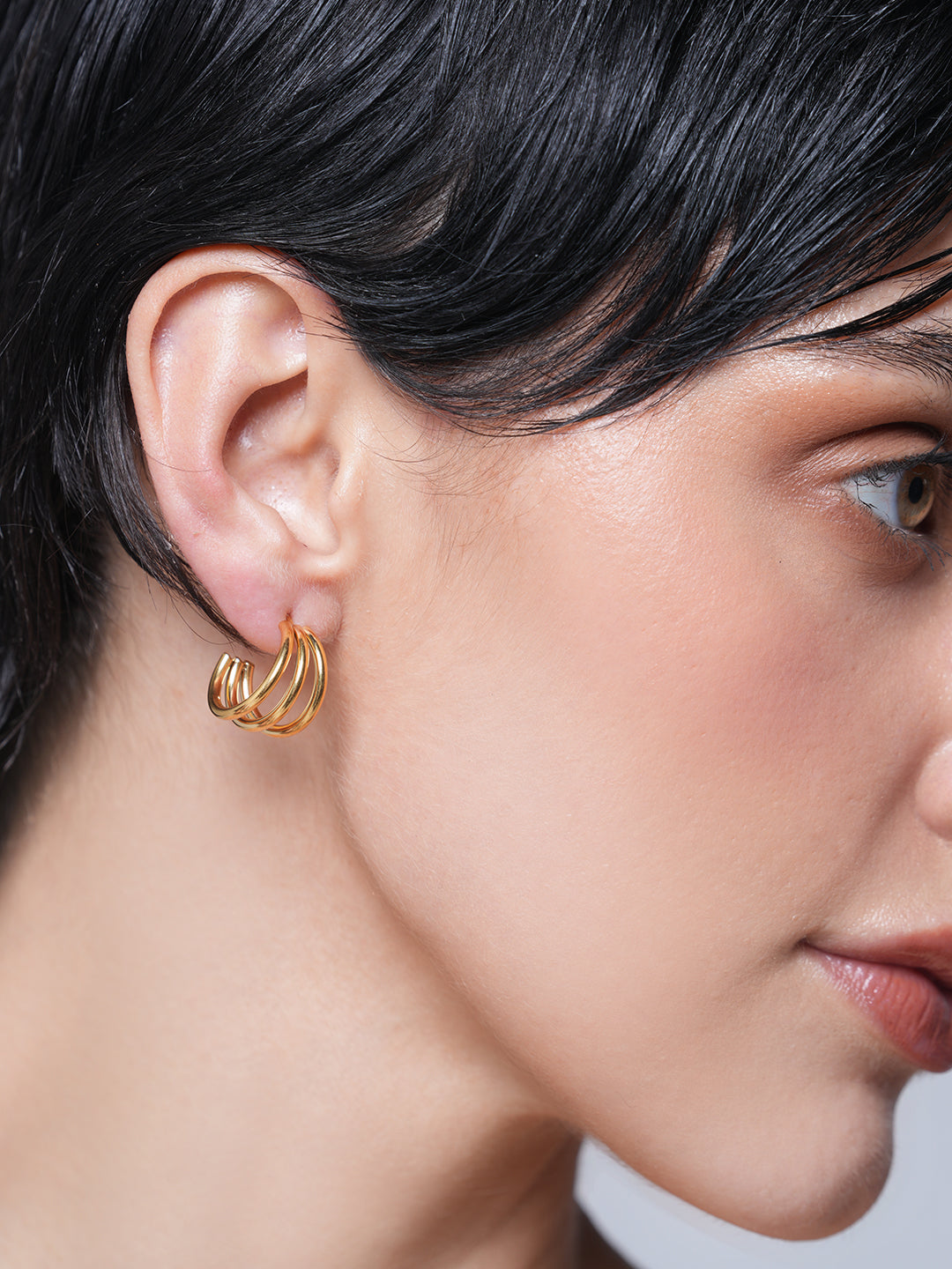 Smooth Three Layer Wire Earrings