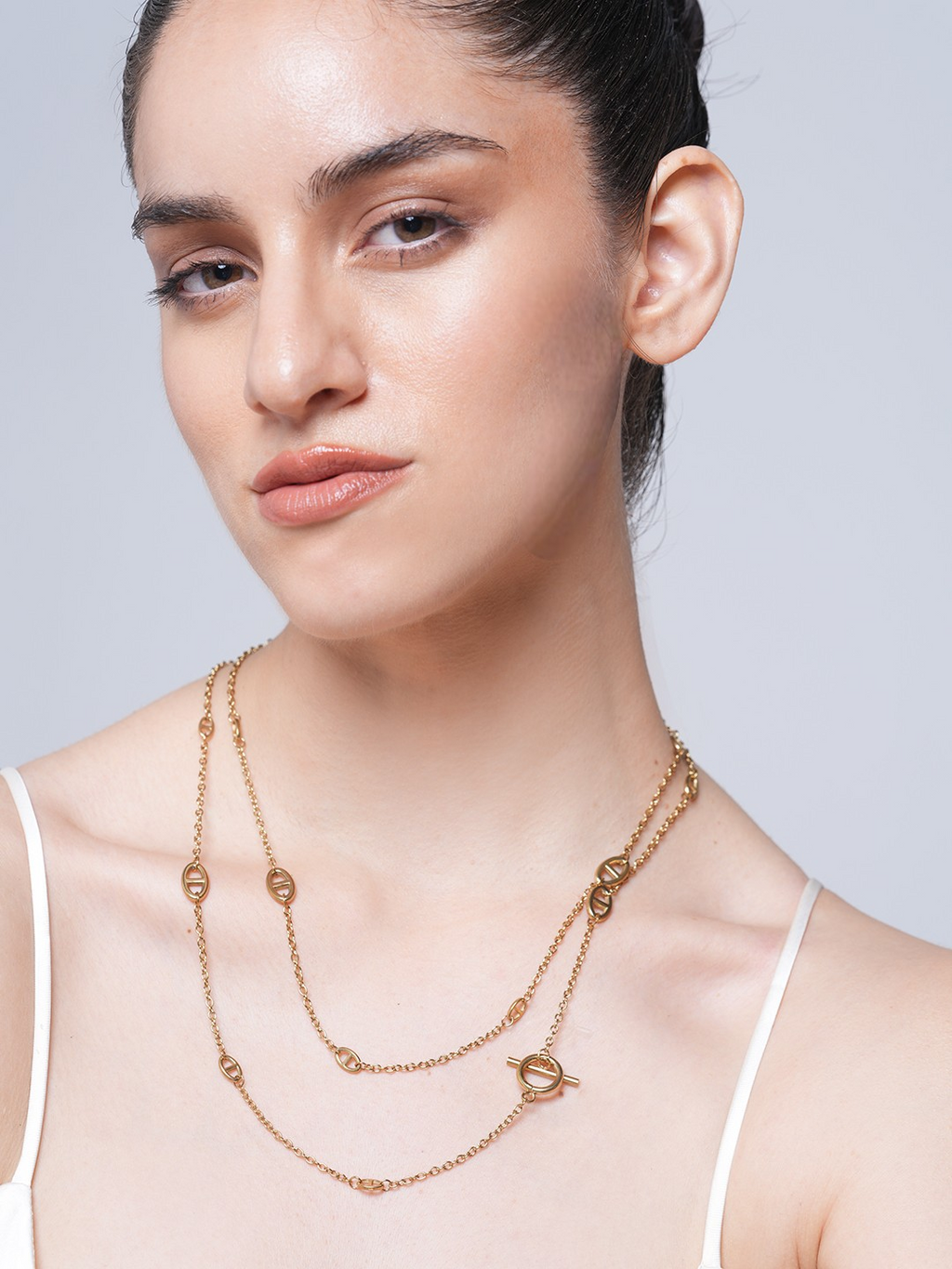 Pig Nose Charm Long Chain